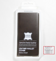 Луксозен кожен калъф тефтер италианска естествена кожа оригинален LEATHER WALLET COVER EF-WN960LAEGWW за Samsung Galaxy Note 9 N960F тъмно кафяв 